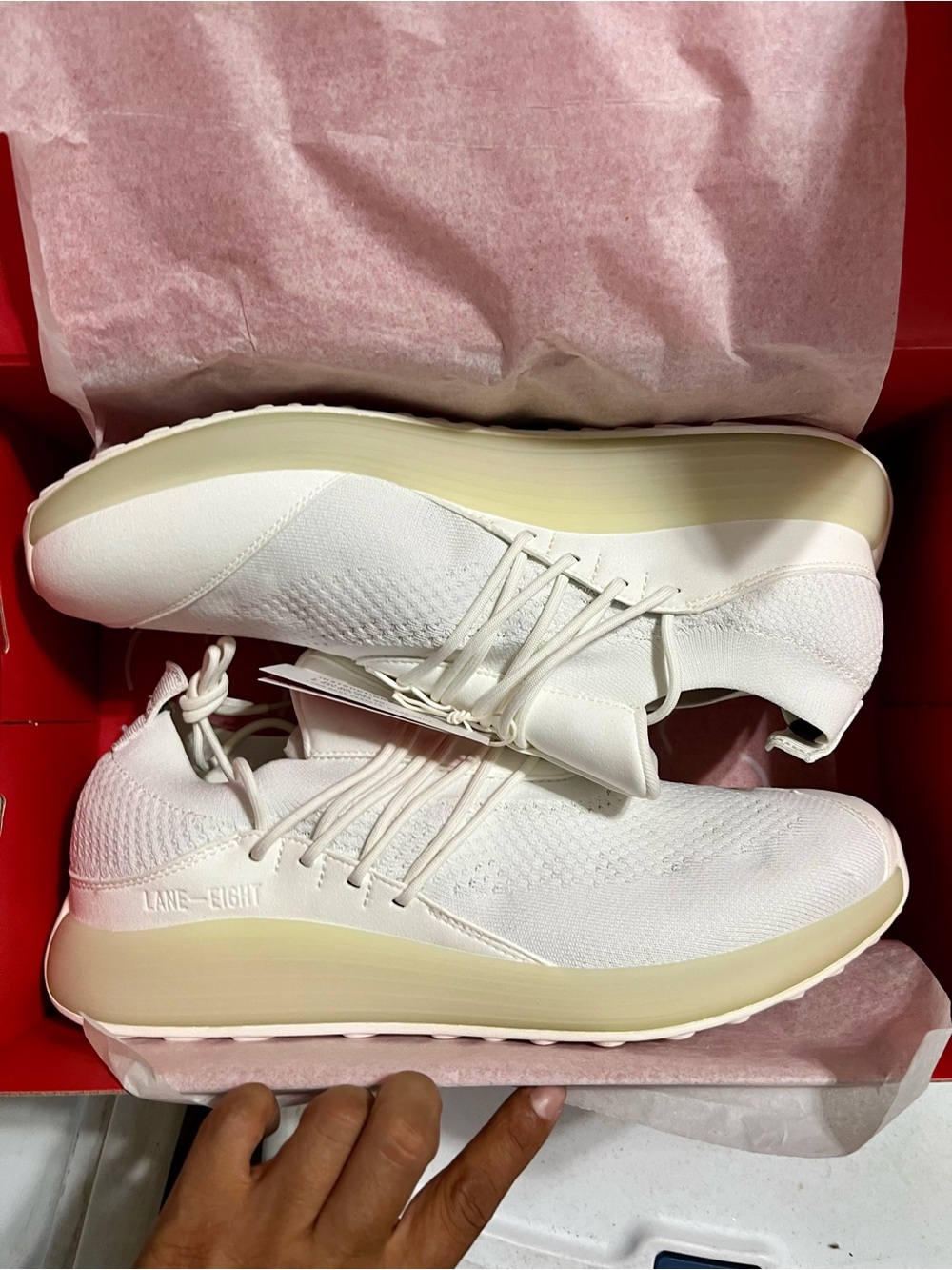 LANE EIGHT Men’s AD1 Trainer Shoes Sneakers White SIZE 12